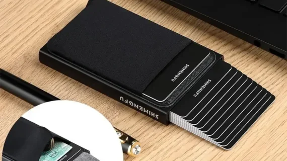 Smart Wallet Card Holder Metal Thin Slim Men Women Wallets Pop Up Minimalist Wallet Small Black Purse Metal